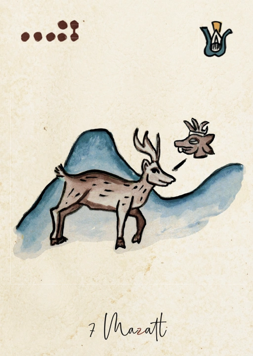 Carte Tochtli, huitième signe du Tonalpohualli dans le calendrier aztèque