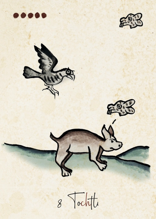 Carte Ehecatl, deuxième signe du Tonalpohualli dans le calendrier aztèque