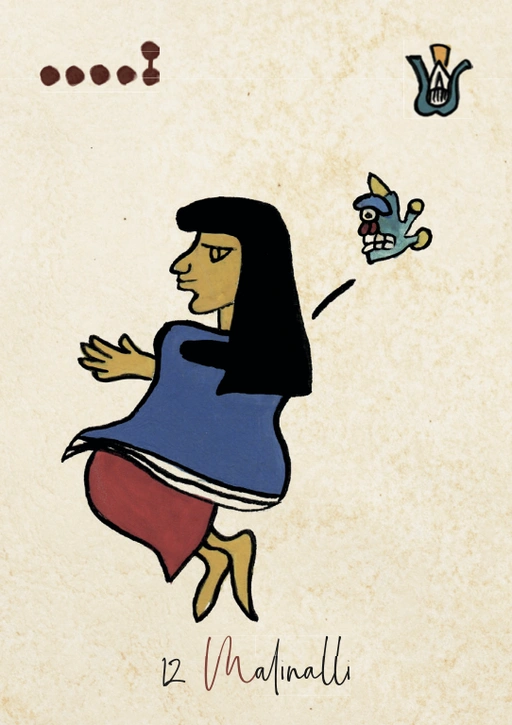 Carte Malinalli, douzième signe du Tonalpohualli dans le calendrier aztèque