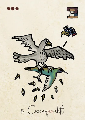 Carte Cozcaquauhtli, seizième signe du Tonalpohualli dans le calendrier aztèque