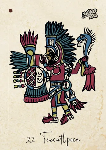 Carte Tezcatlipoca, divinité majeure du panthéon mexica dans la Tonalpedia