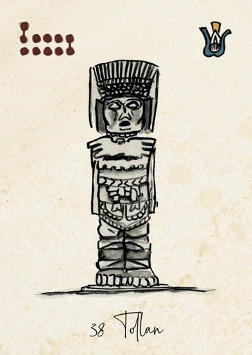 Carte Tollan, cité toltèque mythique et modèle de civilisation dans la Tonalpedia