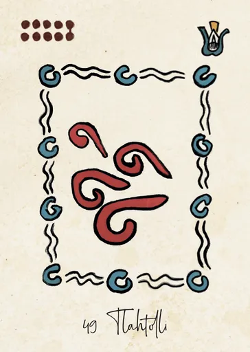 Carte Tlahtolli, symbole de la parole et de l’engagement dans la Tonalpedia