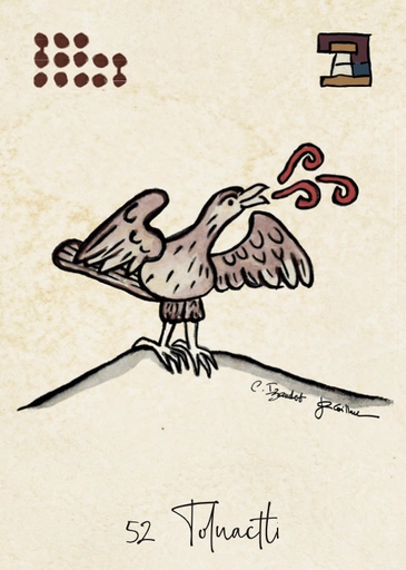 52e carte du Tonalmatini, illustration de la Tonalpedia